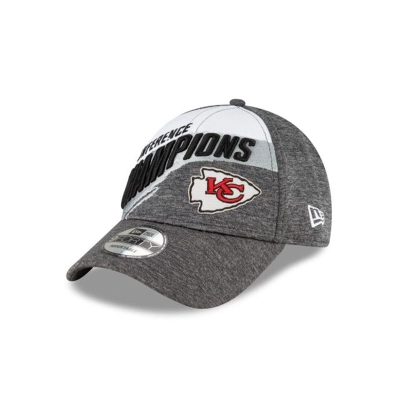 Sapca New Era Kansas City Chiefs NFL Conference Champions Official Locker Room 9FORTY Adjustable - Gri